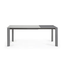 Load image into Gallery viewer, Axis extendable table in grey glass with steel legs in a dark grey finish, 140 (200) cm - image 8