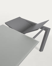 Load image into Gallery viewer, Axis extendable table in grey glass with steel legs in a dark grey finish, 140 (200) cm - image 9