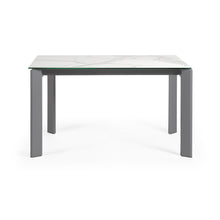 Load image into Gallery viewer, Axis extendable porcelain table with Kalos Blanco finish and dark grey steel legs, 140 (200) cm - image 2