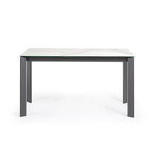 Load image into Gallery viewer, Axis extendable porcelain table with Kalos Blanco finish and dark grey steel legs, 140 (200) cm - image 5