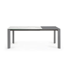 Load image into Gallery viewer, Axis extendable porcelain table with Kalos Blanco finish and dark grey steel legs, 140 (200) cm - image 8