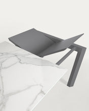 Load image into Gallery viewer, Axis extendable porcelain table with Kalos Blanco finish and dark grey steel legs, 140 (200) cm - image 9