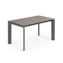 Load image into Gallery viewer, Axis porcelain extendable table in Volcano Ash finish anthracite steel legs 140(200)cm