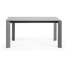 Load image into Gallery viewer, Axis extendable table in grey glass with steel legs in a dark grey finish, 160 (220) cm - image 2