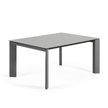 Load image into Gallery viewer, Axis extendable table in grey glass with steel legs in a dark grey finish, 160 (220) cm - image 4