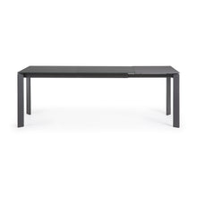 Load image into Gallery viewer, Axis extendable table in grey glass with steel legs in a dark grey finish, 160 (220) cm - image 7