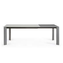 Load image into Gallery viewer, Axis extendable table in grey glass with steel legs in a dark grey finish, 160 (220) cm - image 8