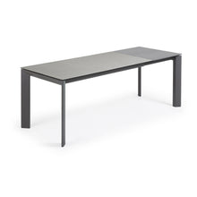 Load image into Gallery viewer, Axis porcelain extendable table in Hydra Lead finish with anthracite legs 160 (220) cm - image 3
