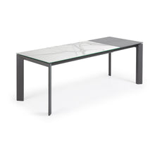 Load image into Gallery viewer, Axis porcelain extendable table in White Kalos finish with anthracite legs 160 (220) cm - image 3