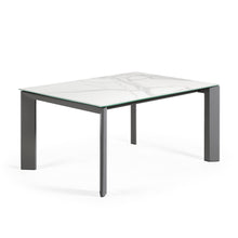 Load image into Gallery viewer, Axis porcelain extendable table in White Kalos finish with anthracite legs 160 (220) cm - image 4