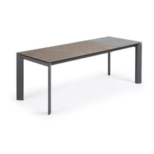 Load image into Gallery viewer, Axis extendable ceramic table in Vulcano Ceniza finish, anthracite steel legs 160 (220)cm - image 3