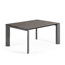 Load image into Gallery viewer, Axis extendable ceramic table in Vulcano Ceniza finish, anthracite steel legs 160 (220)cm - image 4