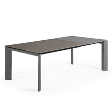 Load image into Gallery viewer, Axis extendable ceramic table in Vulcano Ceniza finish, anthracite steel legs 160 (220)cm - image 6