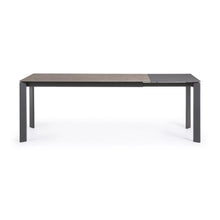 Load image into Gallery viewer, Axis extendable ceramic table in Vulcano Ceniza finish, anthracite steel legs 160 (220)cm - image 7
