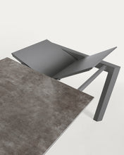 Load image into Gallery viewer, Axis extendable ceramic table in Vulcano Ceniza finish, anthracite steel legs 160 (220)cm - image 9