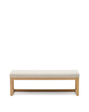 Load image into Gallery viewer, Loya bench in beige chenille and beech wood 128cm