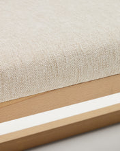 Load image into Gallery viewer, Loya bench in beige chenille and beech wood 128cm - image 6