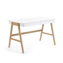 Load image into Gallery viewer, Dyana table in MDF with white lacquer and solid ash wood legs, 120 x 60 cm