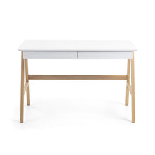 Load image into Gallery viewer, Dyana table in MDF with white lacquer and solid ash wood legs, 120 x 60 cm - image 2