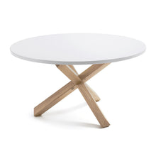 Load image into Gallery viewer, Lotus table in white with solid oak legs, Ø 135 cm