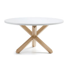 Load image into Gallery viewer, Lotus table in white with solid oak legs, Ø 135 cm - image 2