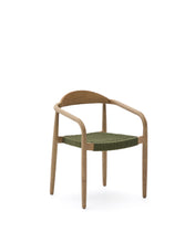 Load image into Gallery viewer, Nina stackable chair in FSC 100% solid acacia wood and green rope cord