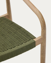 Load image into Gallery viewer, Nina stackable chair in FSC 100% solid acacia wood and green rope cord - image 7
