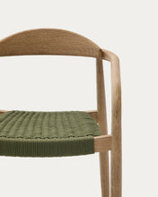 Load image into Gallery viewer, Nina stackable chair in FSC 100% solid acacia wood and green rope cord - image 8