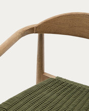 Load image into Gallery viewer, Nina stackable chair in FSC 100% solid acacia wood and green rope cord - image 9