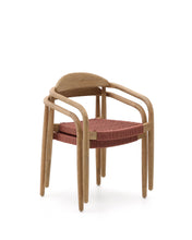 Load image into Gallery viewer, Nina stackable chair in FSC 100% solid acacia wood and terracotta rope seat - image 9