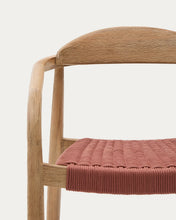 Load image into Gallery viewer, Nina stackable chair in FSC 100% solid acacia wood and terracotta rope seat - image 13