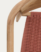 Load image into Gallery viewer, Nina stackable chair in FSC 100% solid acacia wood and terracotta rope seat - image 17