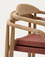 Load image into Gallery viewer, Nina stackable chair in FSC 100% solid acacia wood and terracotta rope seat - image 19