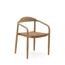 Load image into Gallery viewer, Nina stackable chair in FSC 100% solid acacia wood and beige rope seat
