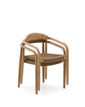 Load image into Gallery viewer, Nina stackable chair in FSC 100% solid acacia wood and beige rope seat - image 9