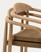 Load image into Gallery viewer, Nina stackable chair in FSC 100% solid acacia wood and beige rope seat - image 18