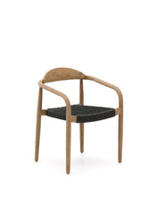 Load image into Gallery viewer, Nina stackable chair in FSC 100% solid acacia wood and black rope seat - image 2