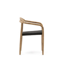 Load image into Gallery viewer, Nina stackable chair in FSC 100% solid acacia wood and black rope seat - image 3