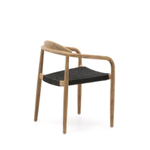 Load image into Gallery viewer, Nina stackable chair in FSC 100% solid acacia wood and black rope seat - image 5