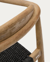 Load image into Gallery viewer, Nina stackable chair in FSC 100% solid acacia wood and black rope seat - image 14