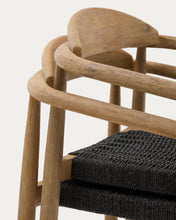 Load image into Gallery viewer, Nina stackable chair in FSC 100% solid acacia wood and black rope seat - image 19