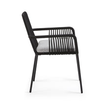 Load image into Gallery viewer, Samanta stackable chair in black cord with galvanised steel legs - image 2