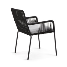 Load image into Gallery viewer, Samanta stackable chair in black cord with galvanised steel legs - image 3