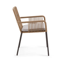 Load image into Gallery viewer, Samanta stackable chair in beige cord with galvanised steel legs - image 2