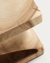 Load image into Gallery viewer, Hakon solid rain tree wood side table with carved interior, 30 x 30 cm - image 4