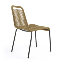 Load image into Gallery viewer, Lambton stackable chair in brown rope and steel with black finish - image 3