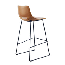 Load image into Gallery viewer, Brown synthetic leather Zahara barstool height 76 cm FSC 100% - image 3