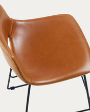 Load image into Gallery viewer, Brown synthetic leather Zahara barstool height 76 cm FSC 100% - image 6