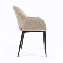 Load image into Gallery viewer, Konna chair in beige chenille with steel legs and painted black finish FR - image 2
