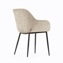 Load image into Gallery viewer, Konna chair in beige chenille with steel legs and painted black finish FR - image 3
